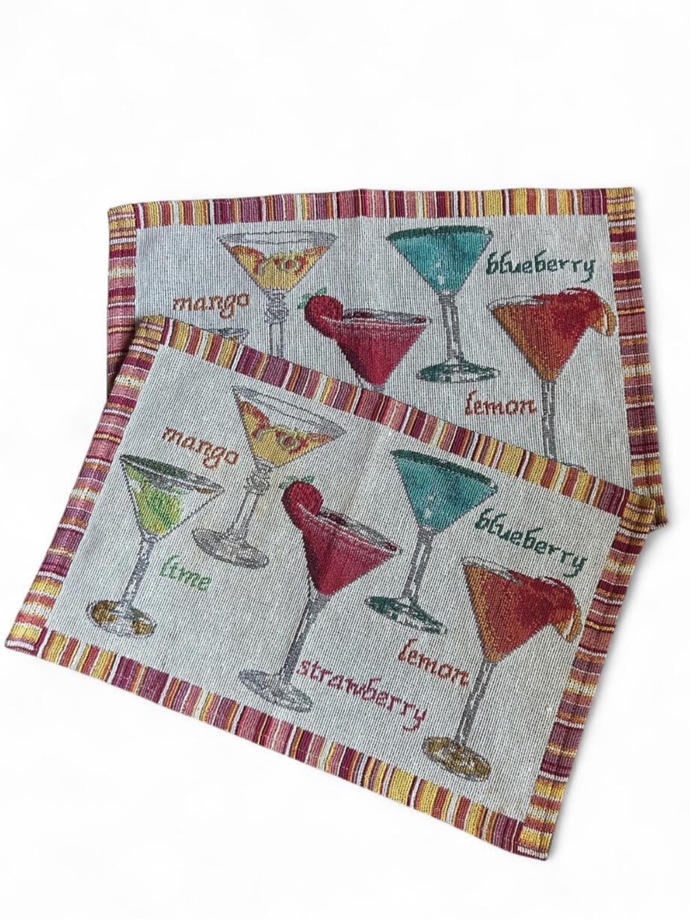 Vintage Y2K Fruity Cocktail Placemats - Set of 2